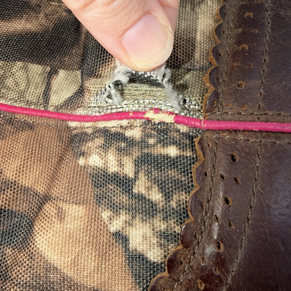 Ariat Fatbaby Pink Brown Leather Camo Cowgirl Boot Rodeo Western Womens Size 8.5 - Picture 7 of 9